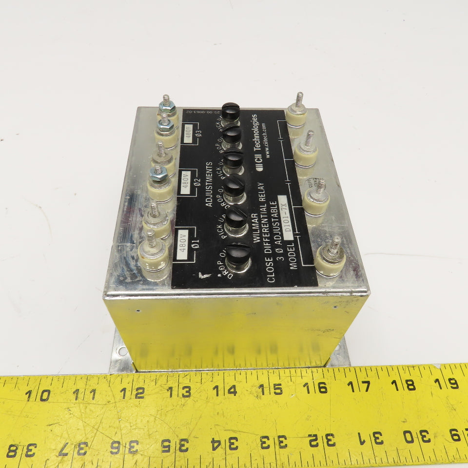 Wilmer CII Tech. D101-7X Close Differential Relay 3Ph Adjustable 208V