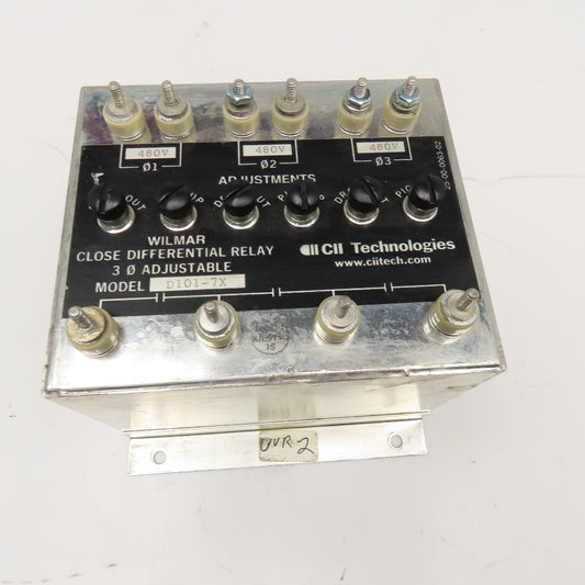 Wilmer CII Tech. D101-7X Close Differential Relay 3Ph Adjustable 208V