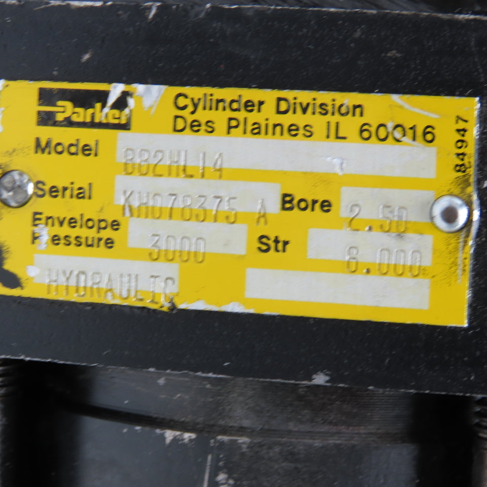 Parker BB2HL14 2-1/2" Bore 6" Stroke 3000PSI Hydraulic Cylinder