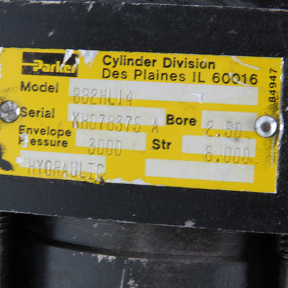 Parker BB2HL14 2-1/2" Bore 6" Stroke 3000PSI Hydraulic Cylinder