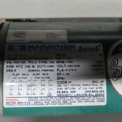 Marathon E716 1-1/2Hp 1750RPM 230/460V 3Ph Backward Incline Blower