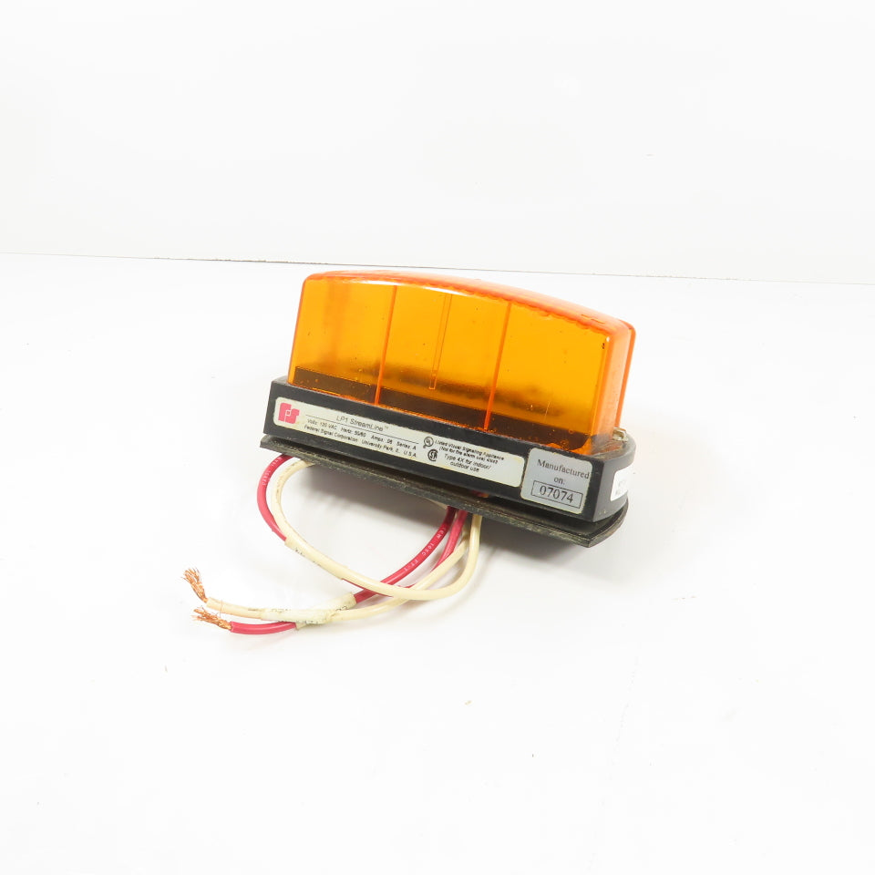 Federal Signal LP1 StreamLine Low Profile Mini Strobe Beacon AMBER 120VAC
