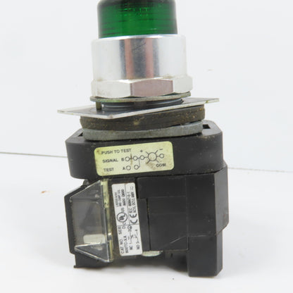 Allen Bradley 800TC-PT16 Green Momentary Contact Pilot Switch 120V 800TC-XA