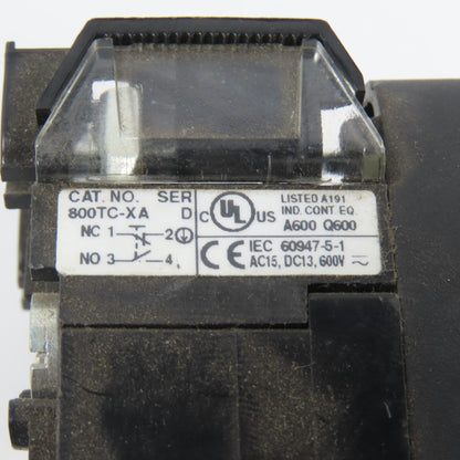 Allen Bradley 800TC-PB16A Amber Momentary Contact Push Button 120V 800TC-XA
