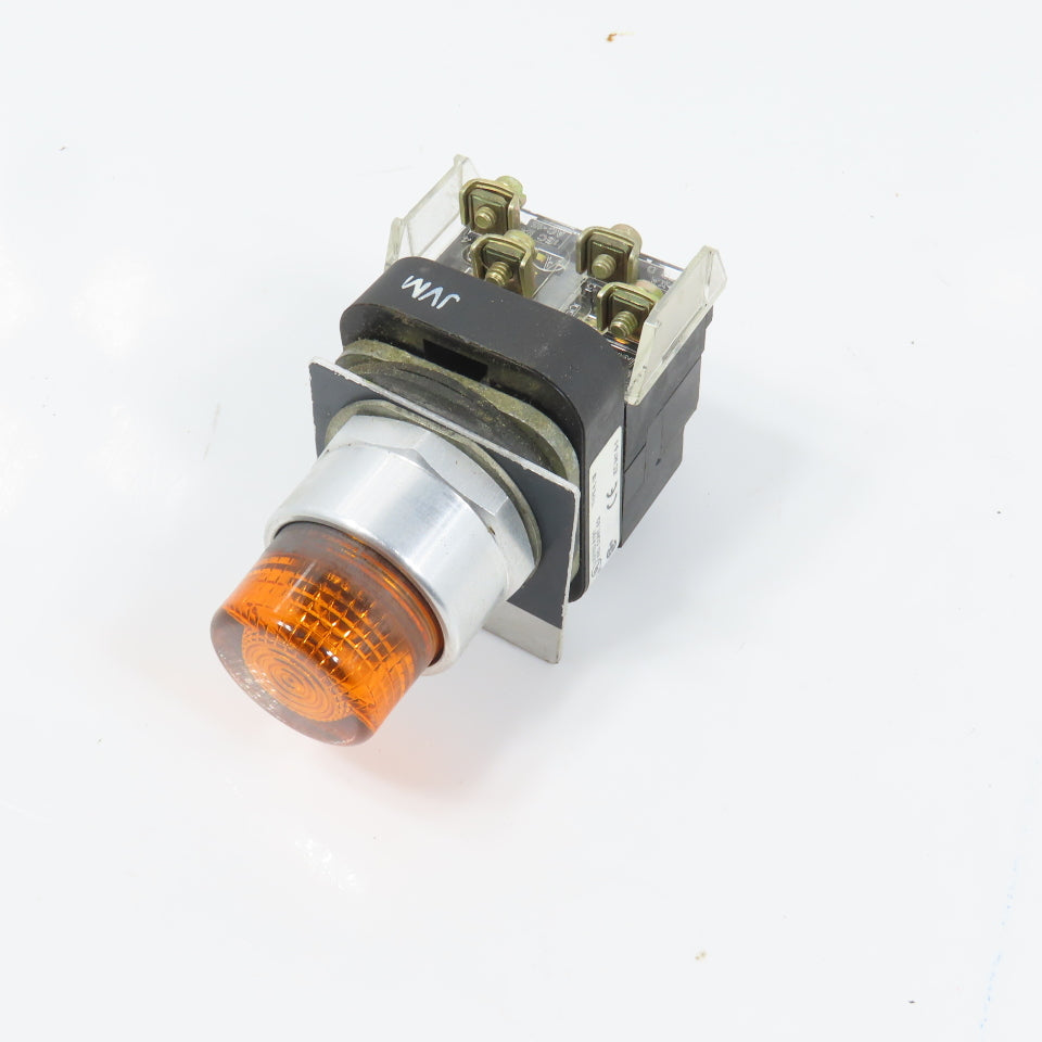Allen Bradley 800T-PB16 Amber Momentary Contact Push Button 120V W/ 800T-XA