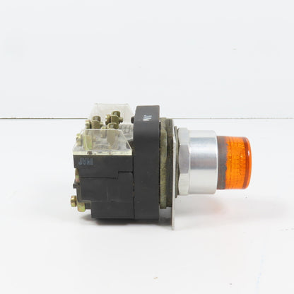 Allen Bradley 800T-PB16 Amber Momentary Contact Push Button 120V W/ 800T-XA