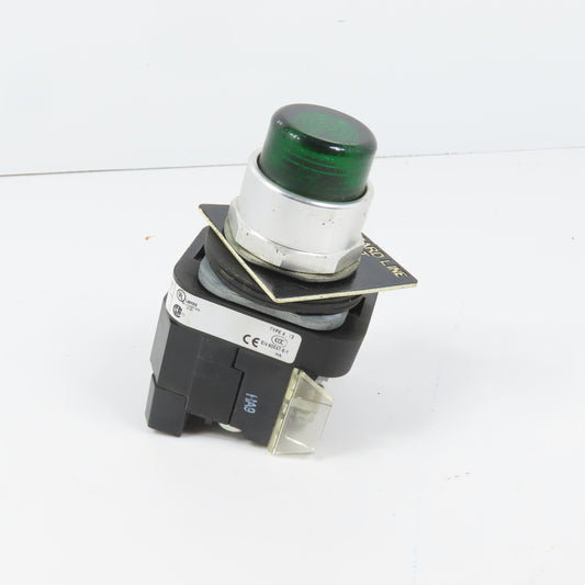Allen Bradley 800T-QBH2G Green Momentary Contact Push Button 12-130V W/ 800T-XA