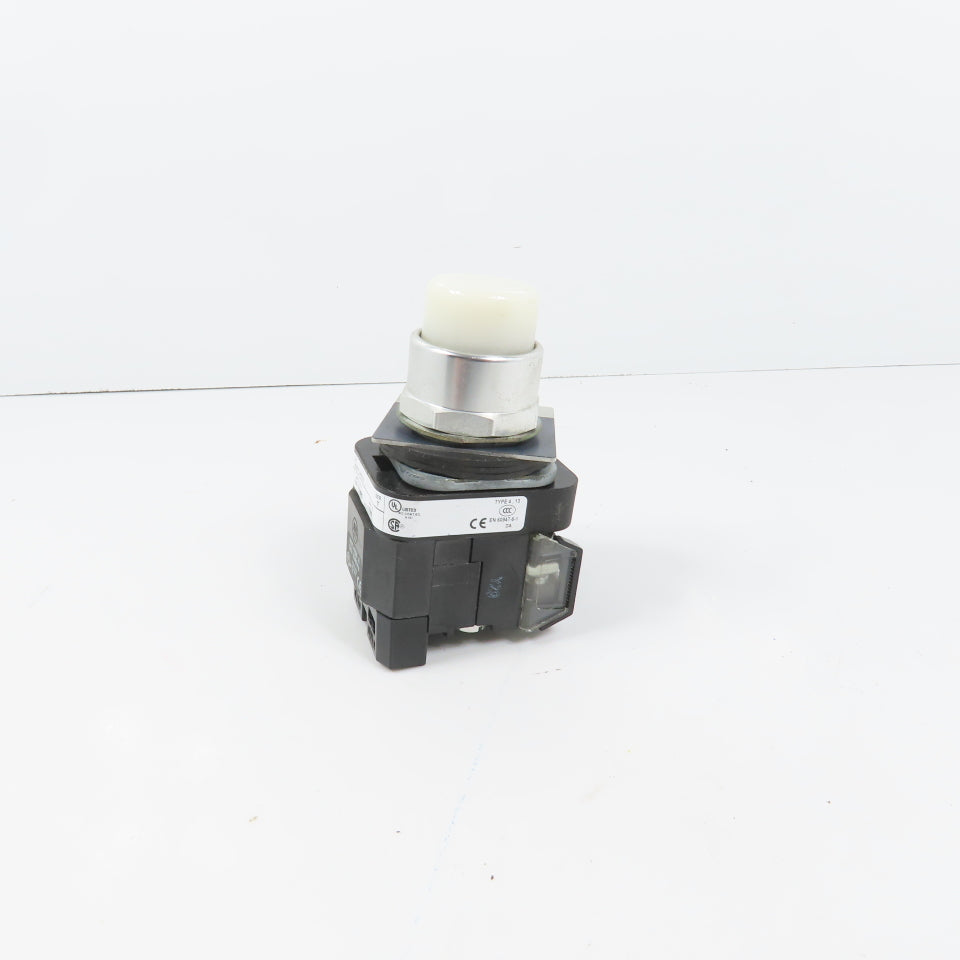 Allen Bradley 800TC-PB16 White Momentary Contact Push Button 120V W/ 800TC-XA