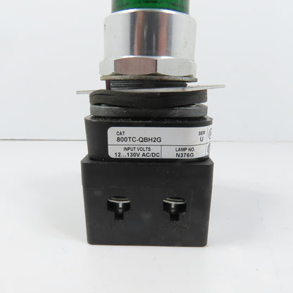 Allen Bradley 800TC-QBH2G Green Momentary Contact Button 12-130V W/ 800TC-N374