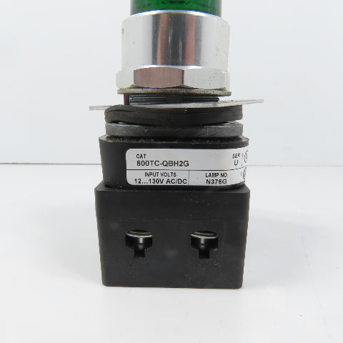 Allen Bradley 800TC-QBH2G Green Momentary Contact Button 12-130V W/ 800TC-N374
