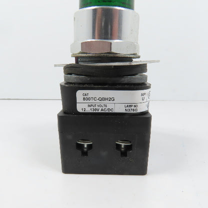 Allen Bradley 800TC-QBH2G Green Momentary Contact Button 12-130V W/ 800TC-N374