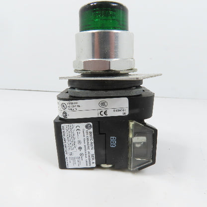 Allen Bradley 800TC-QBH2G Green Momentary Contact Button 12-130V W/ 800TC-N374
