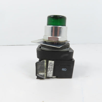 Allen Bradley 800TC-QBH2G Green Momentary Contact Button 12-130V W/ 800TC-N374