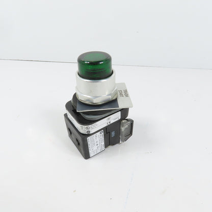 Allen Bradley 800TC-QBH2G Green Momentary Contact Button 12-130V W/ 800TC-N374