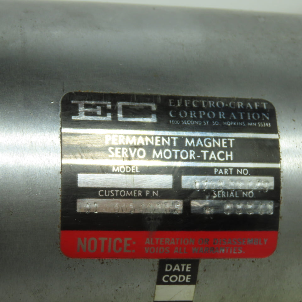 Electro-Craft 0703-02-049 Permanent Magnet Servo Motor-Tach