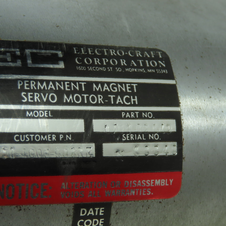 Electro-Craft 0703-02-049 Permanent Magnet Servo Motor-Tach