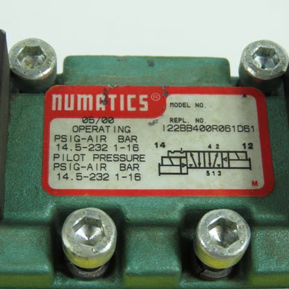 Numatics I22BB400R061D61 Pneumatic Solenoid Directional Valve 232PSIG