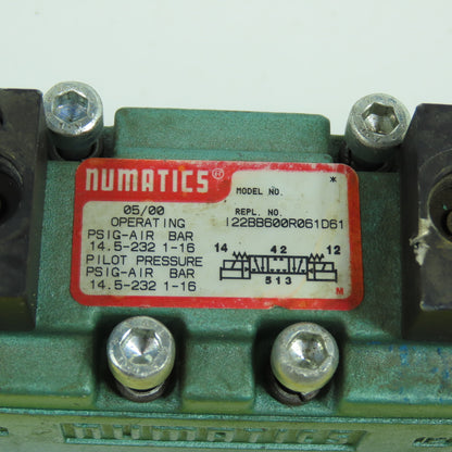 Numatics I22BB600R061D61 Pneumatic Solenoid Directional Valve 232PSIG