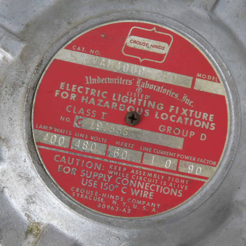 Crouse Hinds EVAM4000-480 400W 480V 60Hz Hazardous Location Stripped Fixture