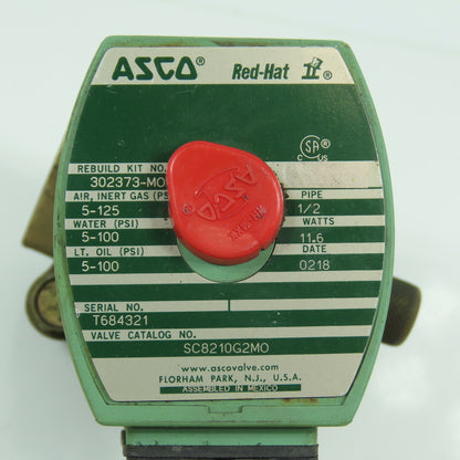 Asco SC8210G2MO 1/2" Solenoid Valve Air, Inert Gas, Water, Oil 24VDC
