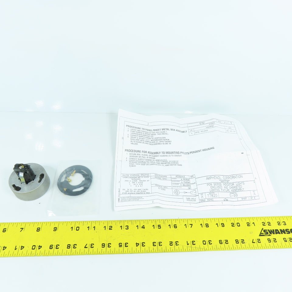 Amphenol PON Series Indicator Lights Enclosed & Gasketed Fixture Assy. NEW