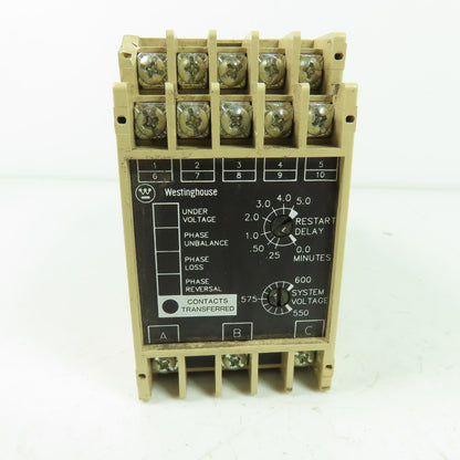 Westinghouse SVM3AD 4324B04G14 System Voltage Monitor 550/600V