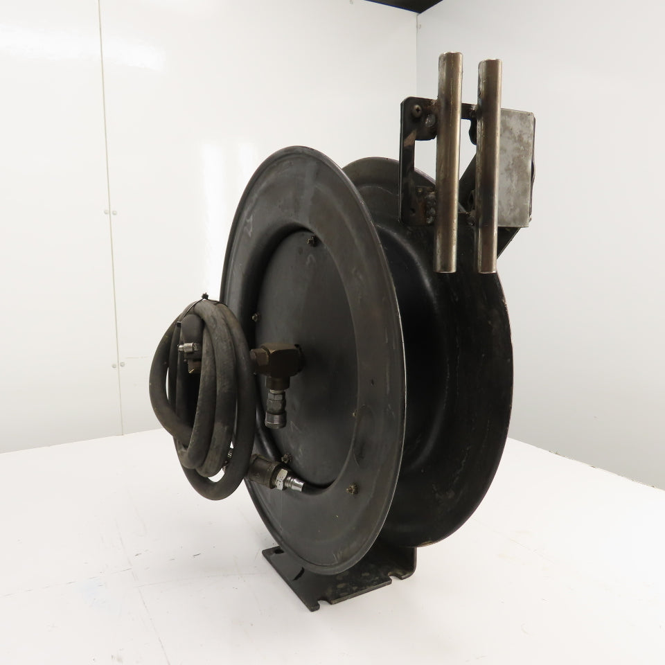 Spring Retracting Air Water Gas Hose Reel (NO HOSE) 19-1/2" OD x 4-1/2" W