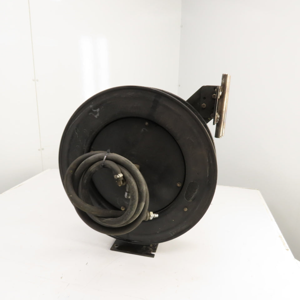 Spring Retracting Air Water Gas Hose Reel (NO HOSE) 19-1/2" OD x 4-1/2" W