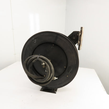 Spring Retracting Air Water Gas Hose Reel (NO HOSE) 19-1/2" OD x 4-1/2" W