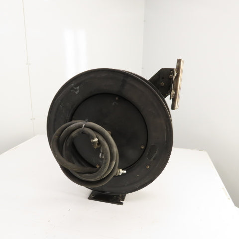 Spring Retracting Air Water Gas Hose Reel (NO HOSE) 19-1/2" OD x 4-1/2" W