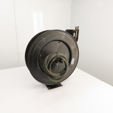 Spring Retracting Air Water Gas Hose Reel (NO HOSE) 19-1/2" OD x 4-1/2" W