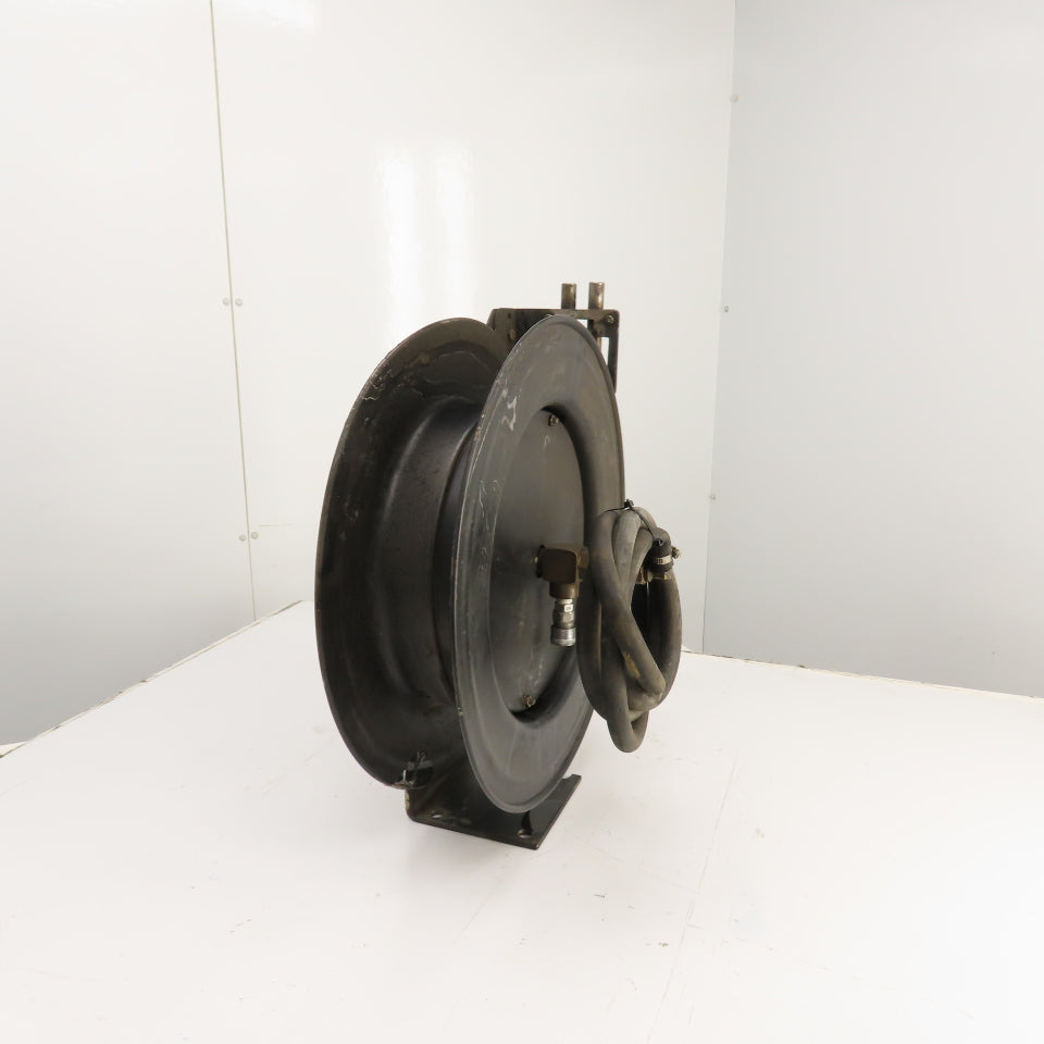 Spring Retracting Air Water Gas Hose Reel (NO HOSE) 19-1/2" OD x 4-1/2" W