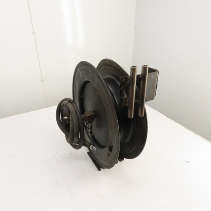 Spring Retracting Air Water Gas Hose Reel (NO HOSE) 19-1/2" OD x 4-1/2" W