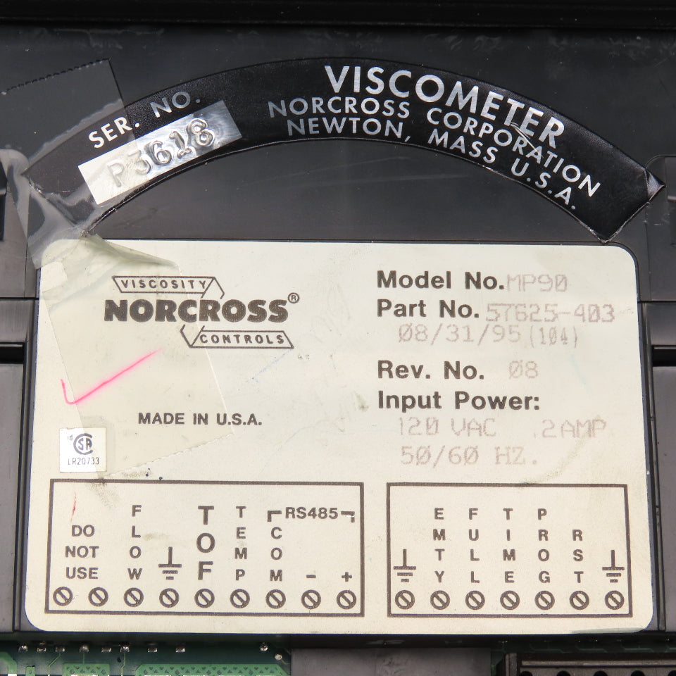 Norcross MP90 120VAC 50/60Hz Viscometer Viscosity Controller