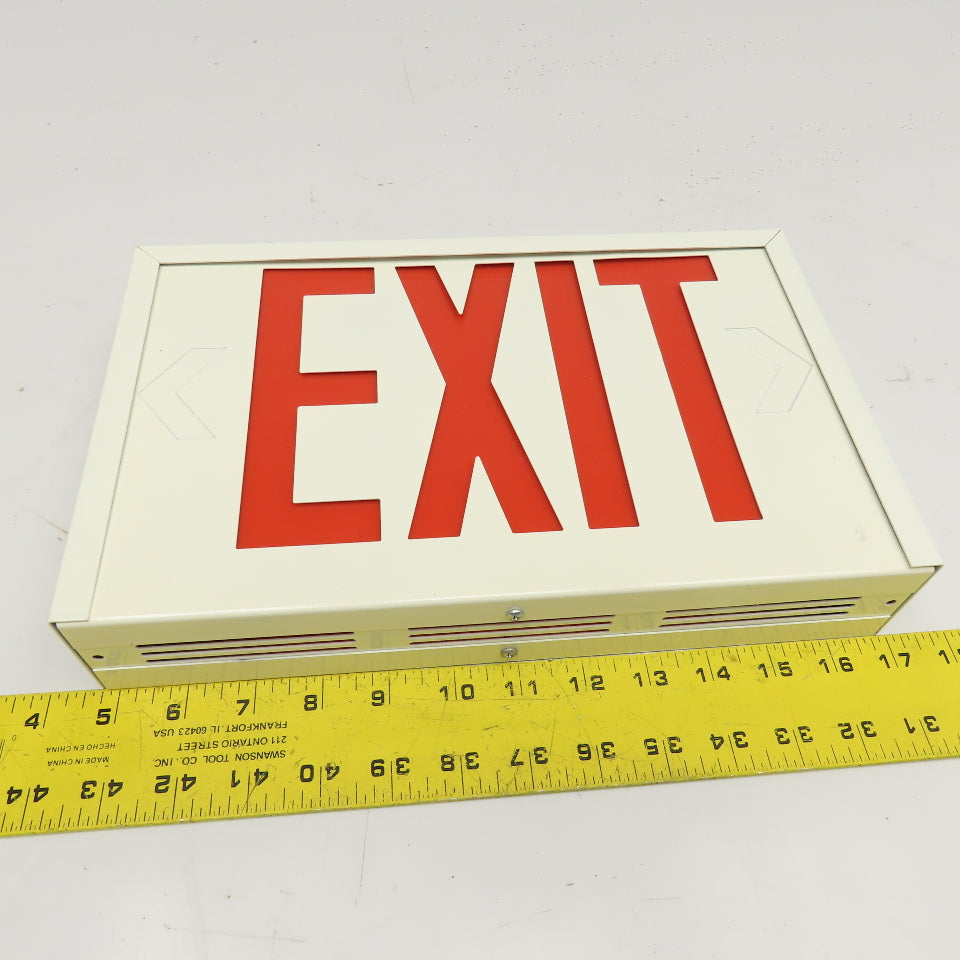 Astralite 3000 Metal Body Double Sided RED Emergency Exit Sign LED 120/277V