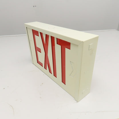 Astralite 3000 Metal Body Double Sided RED Emergency Exit Sign LED 120/277V