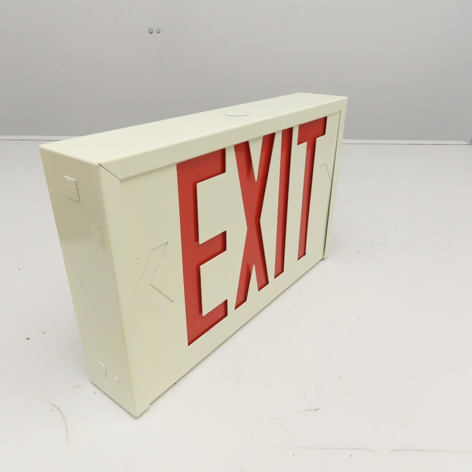 Astralite 3000 Metal Body Double Sided RED Emergency Exit Sign LED 120/277V