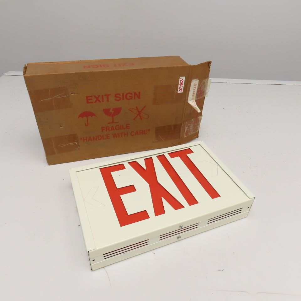 Astralite 3000 Metal Body Double Sided RED Emergency Exit Sign LED 120/277V