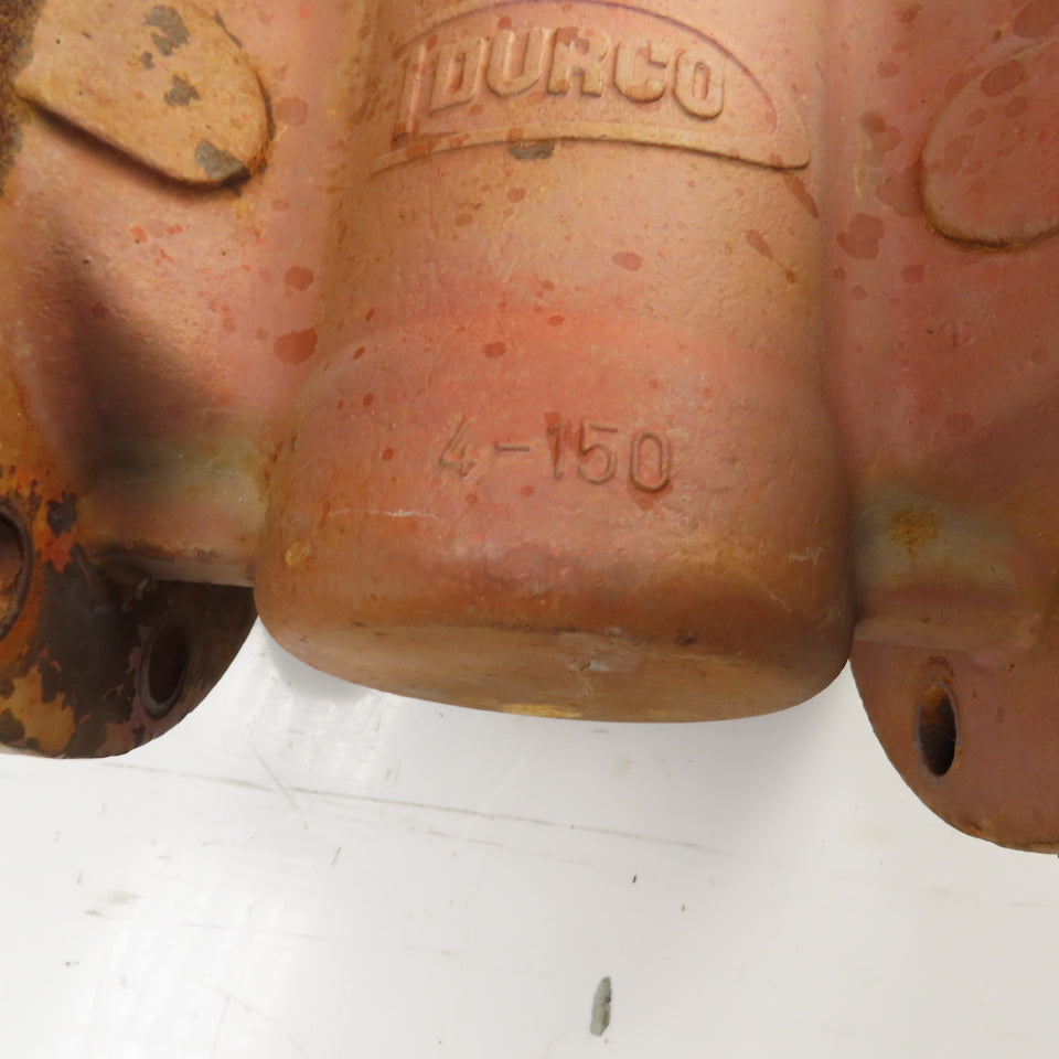Durco Flowserve BY95344A-CI 4-150 4" Manual Plug Valve W/Right Angle Operator