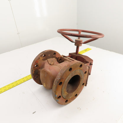 Durco Flowserve BY95344A-CI 4-150 4" Manual Plug Valve W/Right Angle Operator
