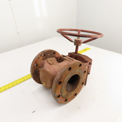Durco Flowserve BY95344A-CI 4-150 4" Manual Plug Valve W/Right Angle Operator