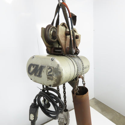 CM Model RR Lodestar 2-Ton 4000LB Electric Chain Hoist 15' Lift 230/480V 16FPM