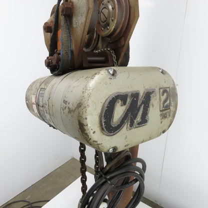 CM Model RR Lodestar 2-Ton 4000LB Electric Chain Hoist 15' Lift 230/480V 16FPM