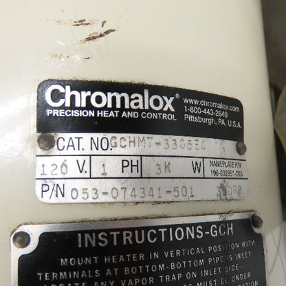 Chromalox 053-074341-501 Circulation Heater 120V 1Ph 3KW GCHMT-3305E4