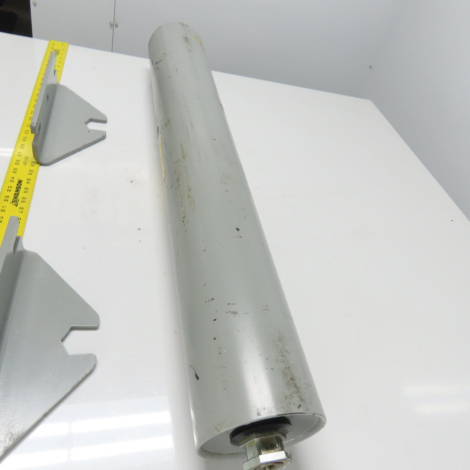 FMC 1730-456-A 6" x 39.88" Steel Material Handling Roller W/ Brackets J903915145