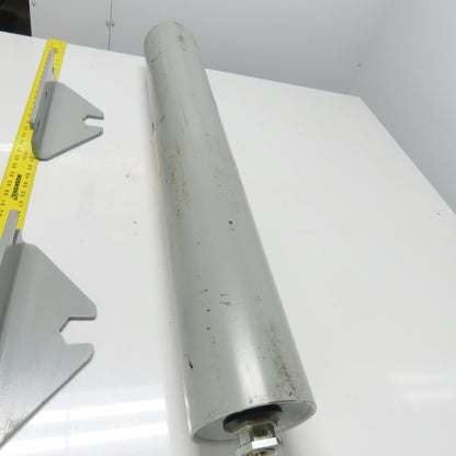 FMC 1730-456-A 6" x 39.88" Steel Material Handling Roller W/ Brackets J903915145