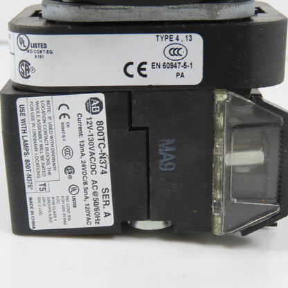 Allen Bradley 800TC-FXQH2RA1 Push/Pull Illuminated Emergency Stop Button 12-130V