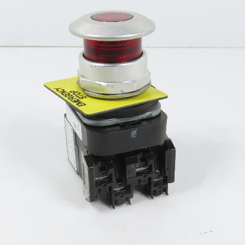 Allen Bradley 800TC-FXQH2RA1 Push/Pull Illuminated Emergency Stop Button 12-130V