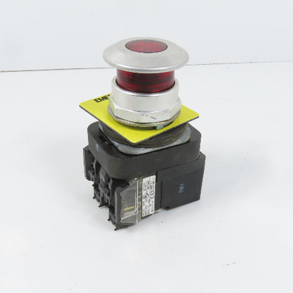 Allen Bradley 800TC-FXQH2RA1 Push/Pull Illuminated Emergency Stop Button 12-130V
