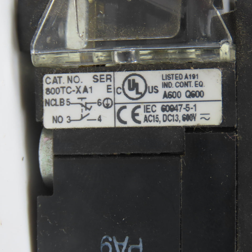 Allen Bradley 800TC-FXQH2RA1 Push/Pull Illuminated Emergency Stop Button 12-130V